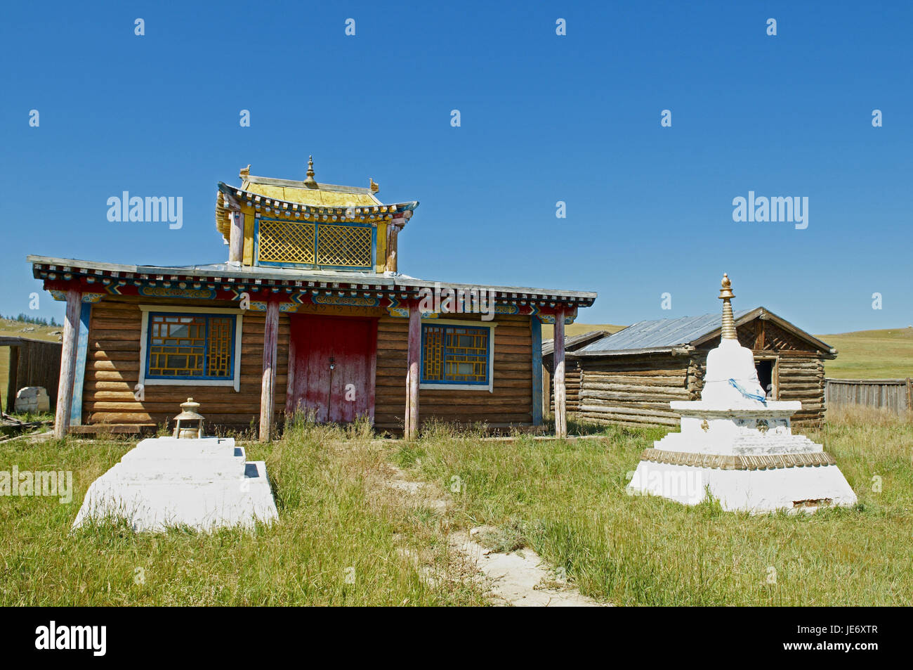 La Mongolie, l'Asie centrale, province historique Övörkhangaï, vallée de l'Orkhon, patrimoine mondial de l'ancien cloître, bouddhiste, Banque D'Images