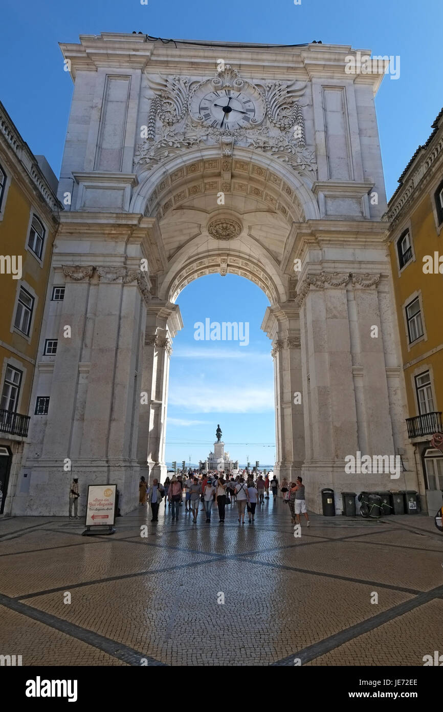 Praca do Comercio arch Lisbonne Portugal plaza commerce Banque D'Images