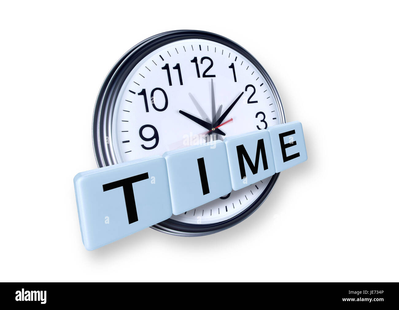 Pièces de jeu, les lettres 'temps' avant de réveil, Banque D'Images