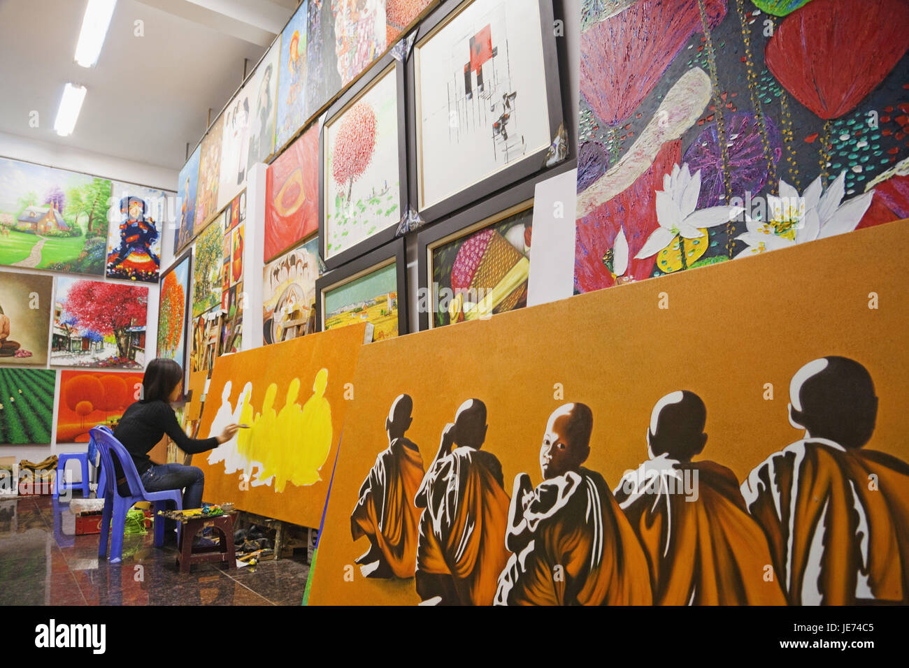 Vietnam, Hanoi, galerie, art, artiste peintre, Banque D'Images