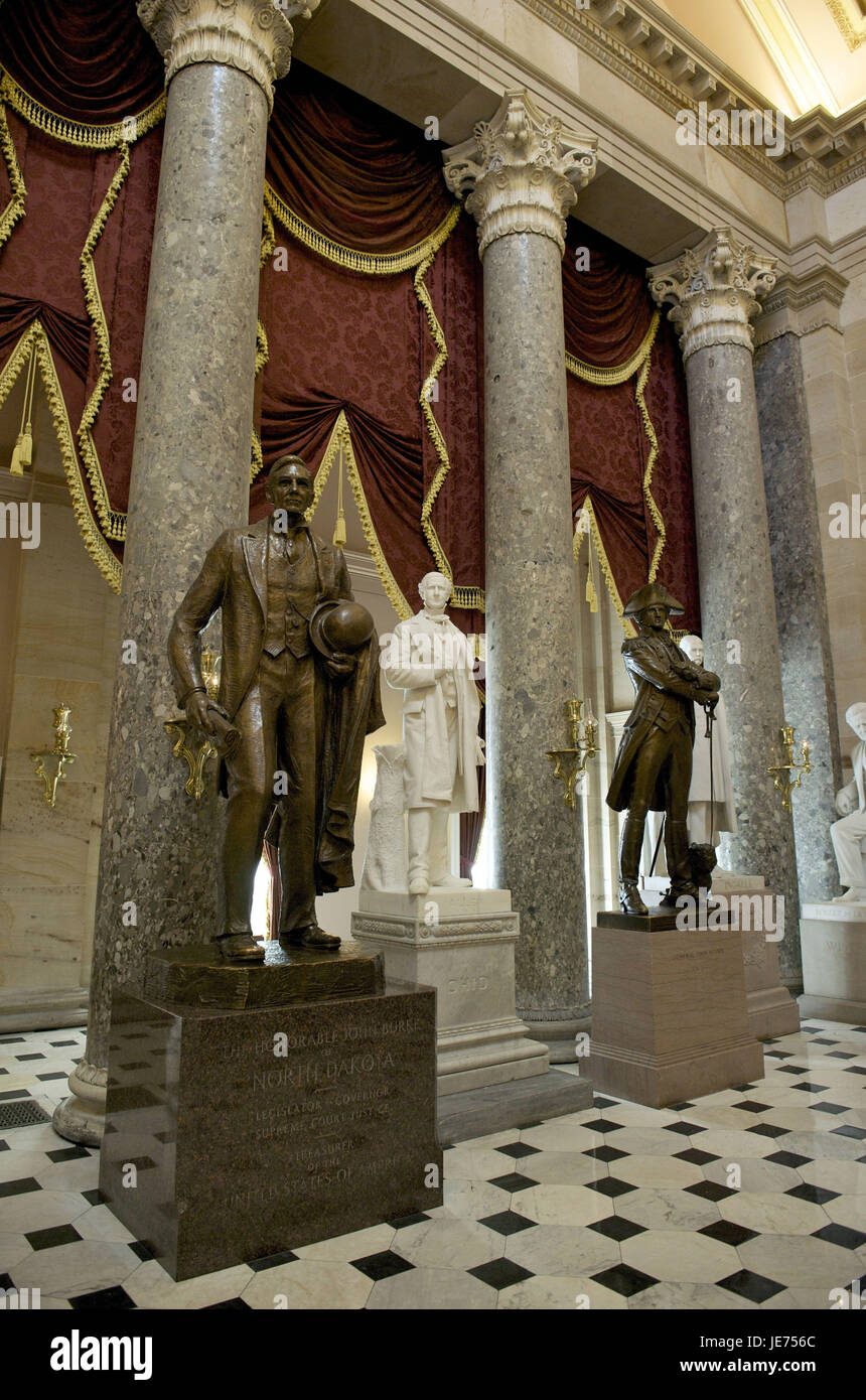 Les USA, l'Amérique, Washington D.C., Capitol, à l'échelle nationale, son statuaire statues La Halle, Banque D'Images