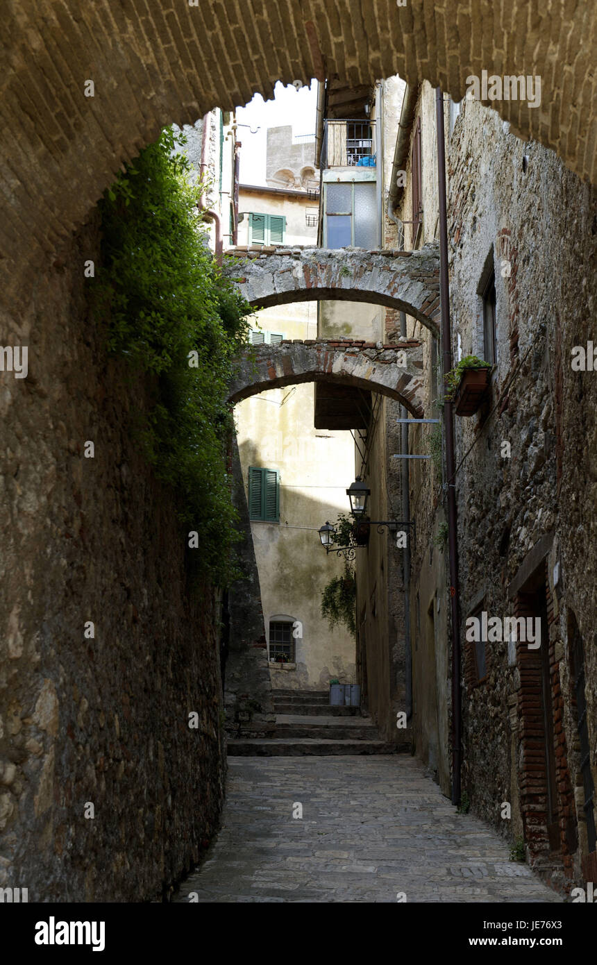 L'Italie, la Toscane, la Maremma, Capalbio, ruelle, Banque D'Images