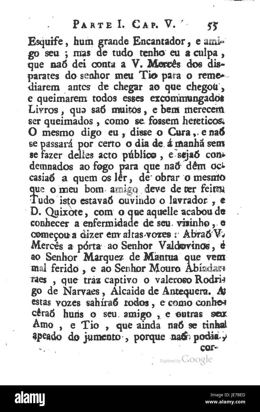 Une référence à la page 67 du premier volume de 'Don Quichotte de la Mancha' de Miguel de Cervantes, l'une des œuvres les plus importantes de la littérature occidentale, détaillant les aventures du personnage principal. Banque D'Images