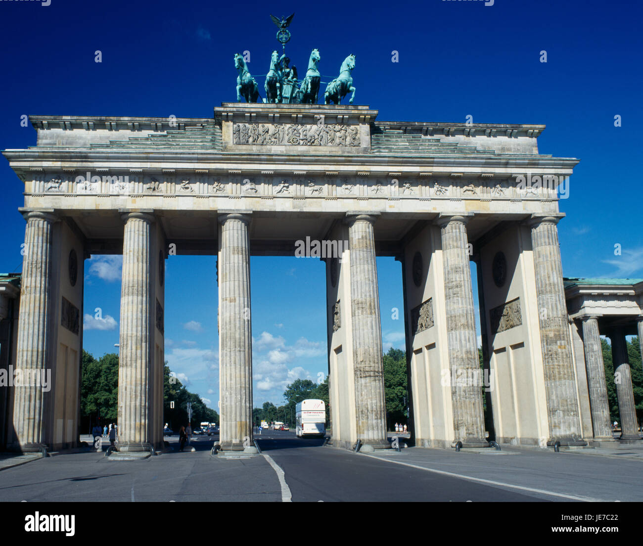 Allemagne, Berlin, Porte de Brandebourg de l'Orient. Banque D'Images