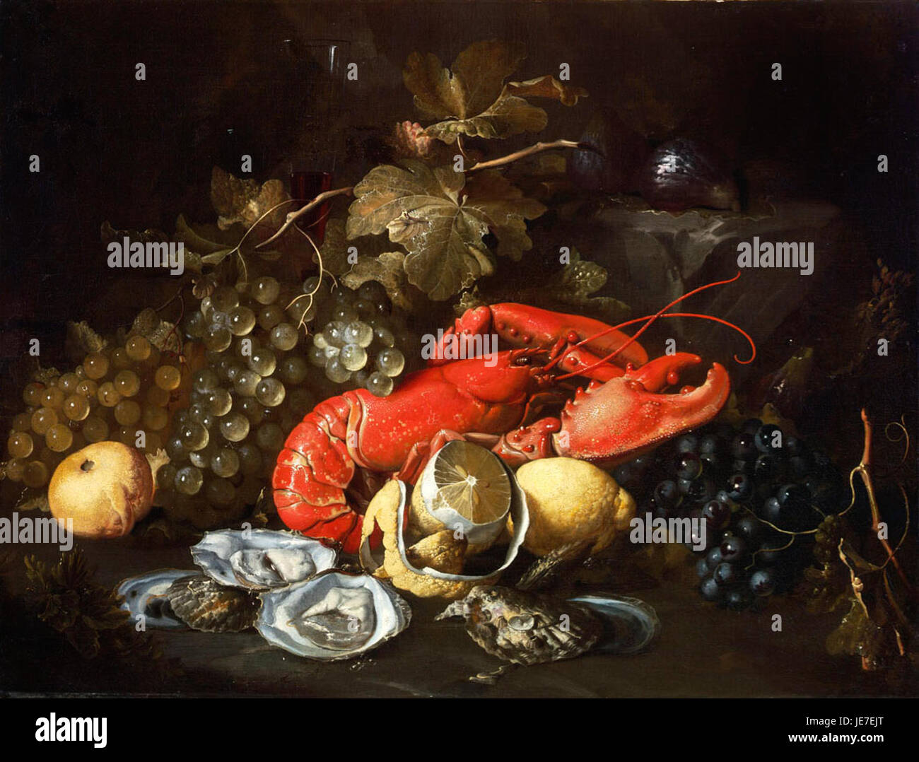 Alexander Coosemans - Nature morte au homard et huîtres Banque D'Images