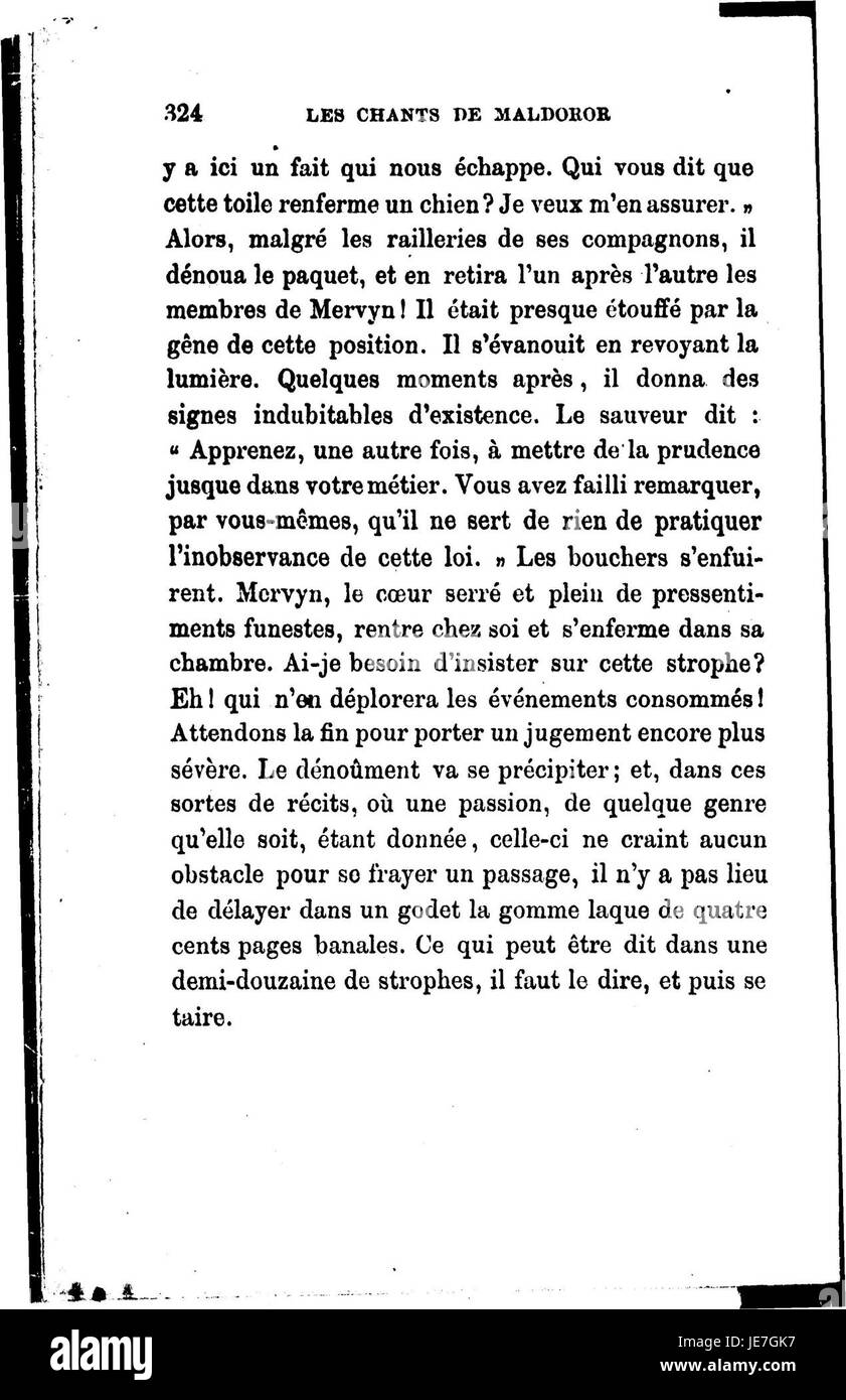 Chants de Maldoror est une œuvre surréaliste et poétique du comte de Lautréamont, connue pour son style non conventionnel et l'exploration de thèmes plus sombres, ce qui en fait un point de repère dans la littérature française. Banque D'Images