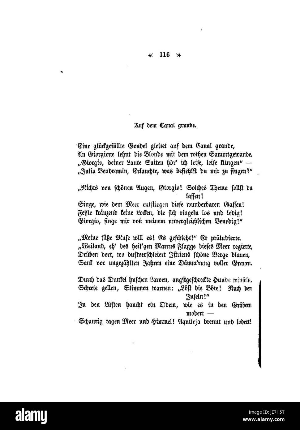 Extrait du recueil de poésie Gedichte de Conrad Ferdinand Meyer, mettant en vedette une de ses œuvres poétiques. La pièce explore les thèmes du romantisme allemand et la profondeur émotionnelle typique de l’écriture de Meyer. Banque D'Images