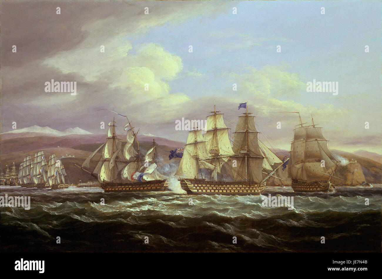 Le « blocus de Toulon » désigne le blocus naval imposé au port français de Toulon par les forces britanniques entre 1810 et 1814 pendant les guerres napoléoniennes. Le blocus visait à restreindre les mouvements navals français. Banque D'Images