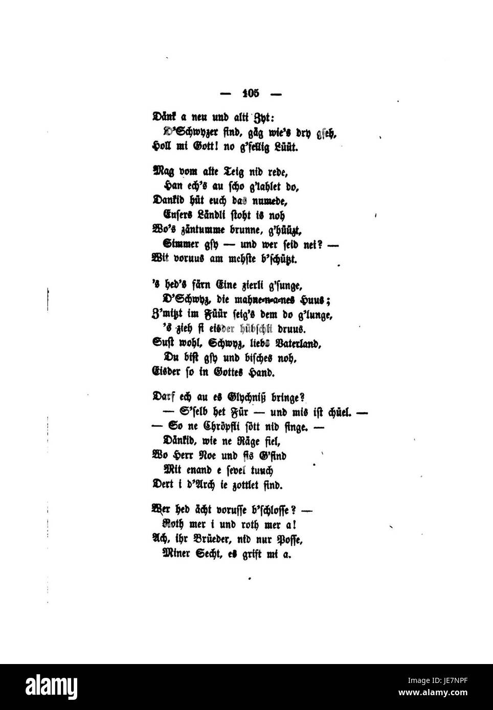 'Blumenlese aus den neuen Schweizerischen Dichtern' (1 105) se traduit par 'Collection de fleurs des nouveaux poètes suisses'. Il s’agit d’une œuvre littéraire, probablement un recueil de poésie ou de prose d’auteurs suisses contemporains, axée sur les thèmes de la nature, de l’émotion et de l’identité culturelle suisse. Banque D'Images
