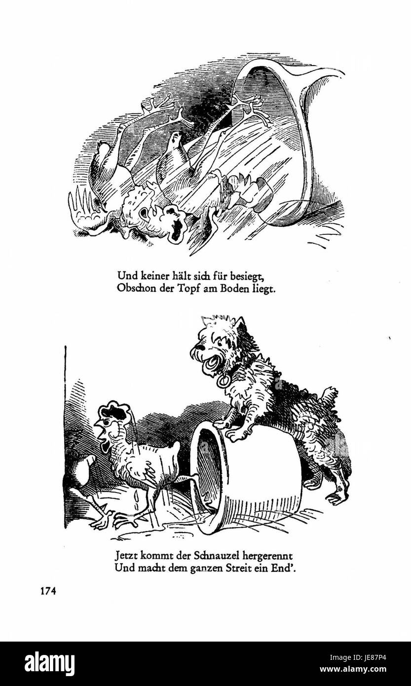 Une page du premier volume de 'Busch Werke', une collection d'œuvres de l'auteur allemand Wilhelm Busch. Cette page précise met en évidence les contributions de l'auteur à la littérature allemande et à l'humour. Banque D'Images