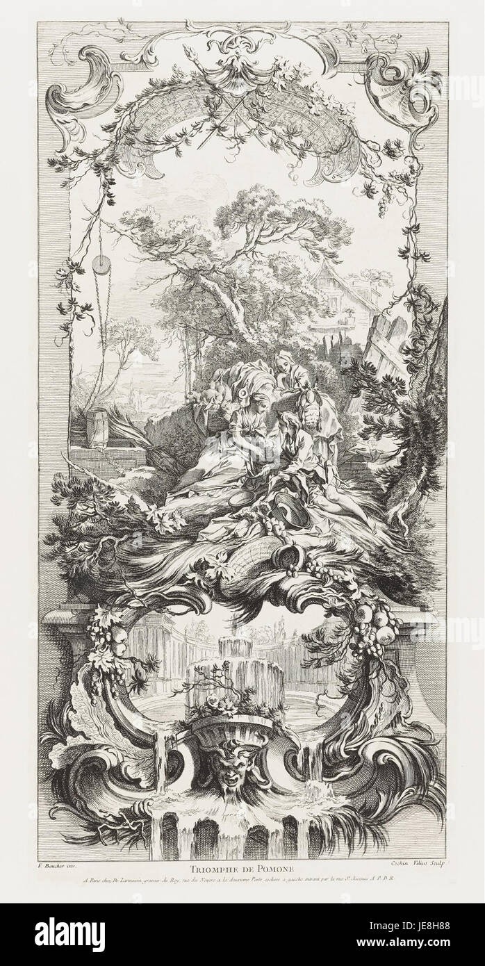 « Screen Design : Triumph of Pomona » de Charles-Nicolas Cochin le jeune est une œuvre d'art de sa série « nouveaux Morceaux pour des paravents ». La pièce illustre l'approche de l'artiste en matière de design décoratif, mettant en évidence des thèmes mythologiques et des détails ornés. Banque D'Images « Screen Design : Triumph of Pomona » de Charles-Nicolas Cochin le jeune est une œuvre d'art de sa série « nouveaux Morceaux pour des paravents ». La pièce illustre l'approche de l'artiste en matière de design décoratif, mettant en évidence des thèmes mythologiques et des détails ornés. Banque D'Images