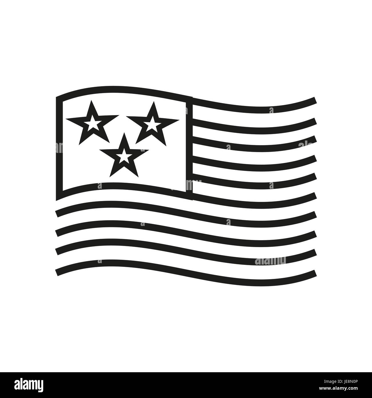 Vector illustration de l'USA flag schéma sur fond blanc. Illustration de Vecteur