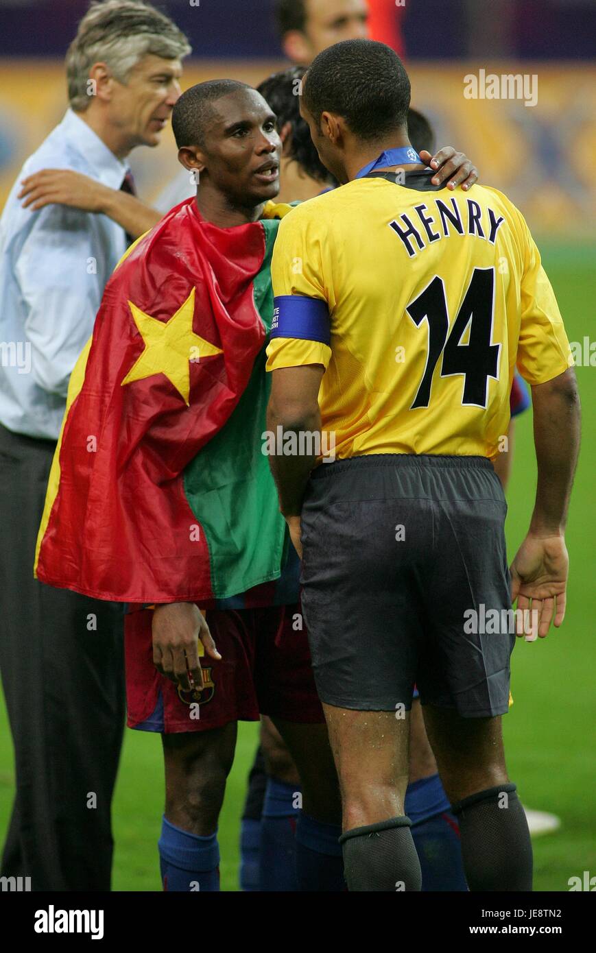 SILVINHO WENGER ETO'O HENRY ARSENAL BARCELONE V STADE DE FRANCE PARIS FRANCE 17 Mai 2006 Banque D'Images