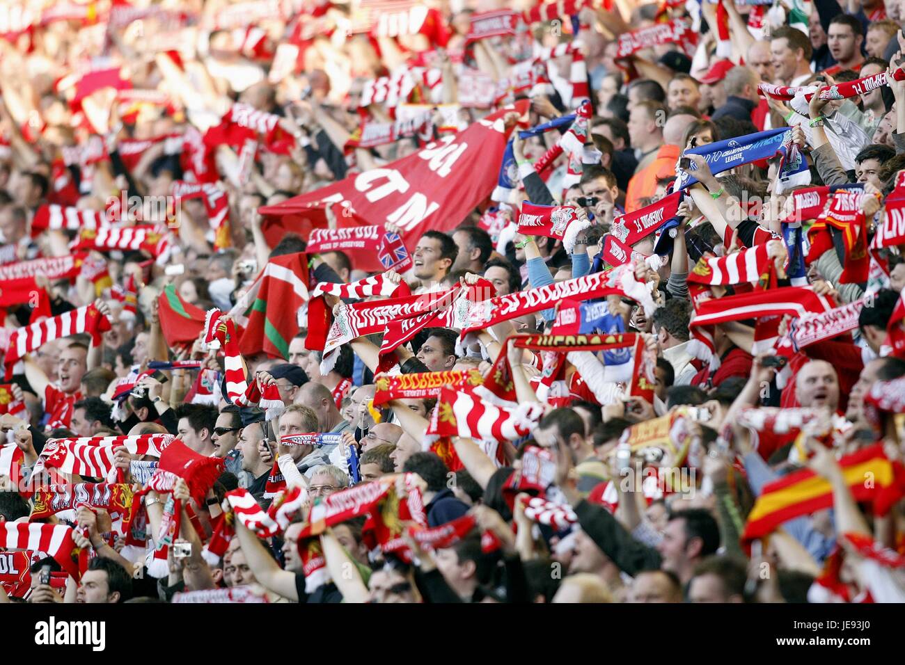 Des FANS DE LIVERPOOL Liverpool V CHELSEA LIVERPOOL ANFIELD ANGLETERRE 01 Mai 2007 Banque D'Images