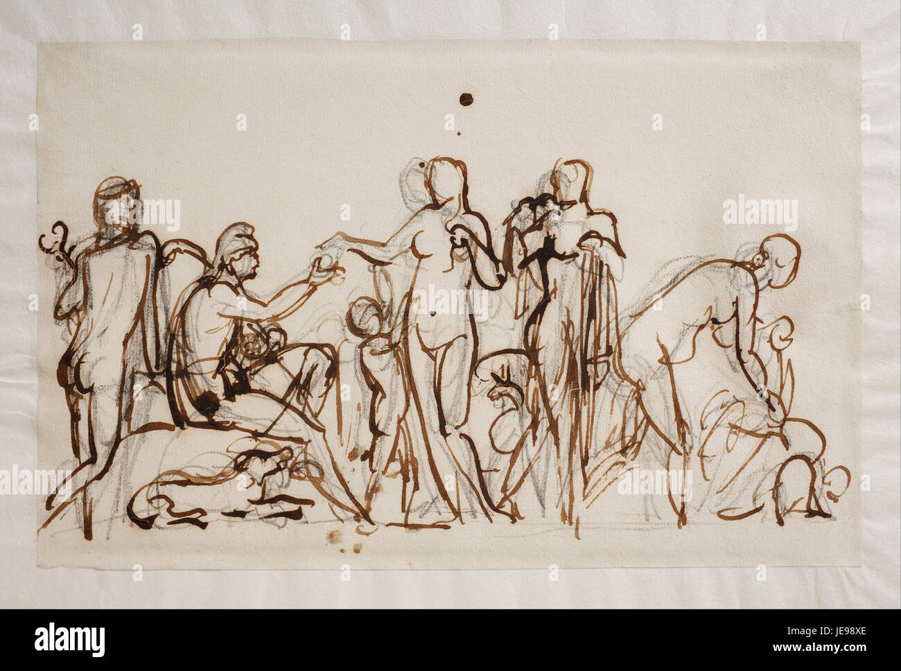 La sculpture de Bertel Thorvaldsen « Paris et les trois déesses » représente l'histoire mythologique de Paris, le prince troyen, et son jugement entre trois déesses, mettant en valeur le néoclassique Banque D'Images