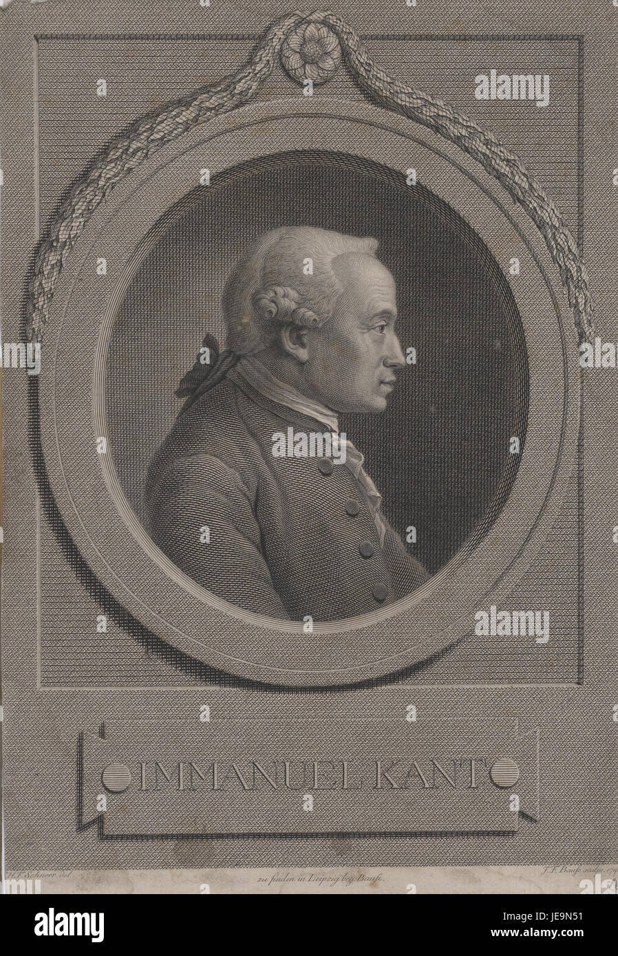 Bildnis-des-Immanuel Kant-à-Johann Friedrich bause-verlagsort--leipzig-1791-berlin-staatsbibliothek-zu-berlin Banque D'Images