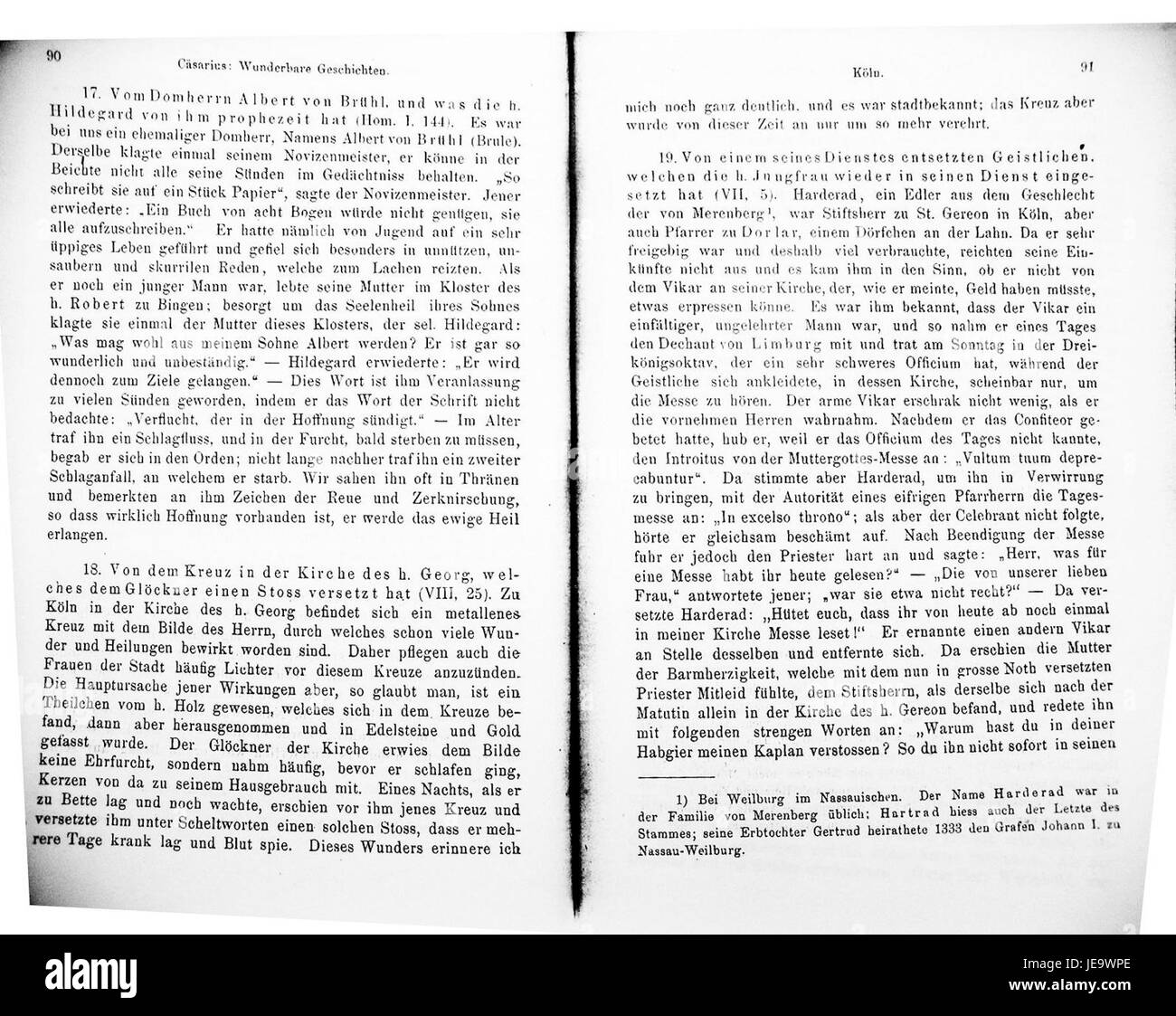 De Dialogus miraculorum, écrit par Gottfried Kaufmann, est un recueil médiéval de contes miraculeux et d'histoires religieuses. Ce manuscrit est un document historique clé du mysticisme chrétien et de la littérature médiévale. Banque D'Images