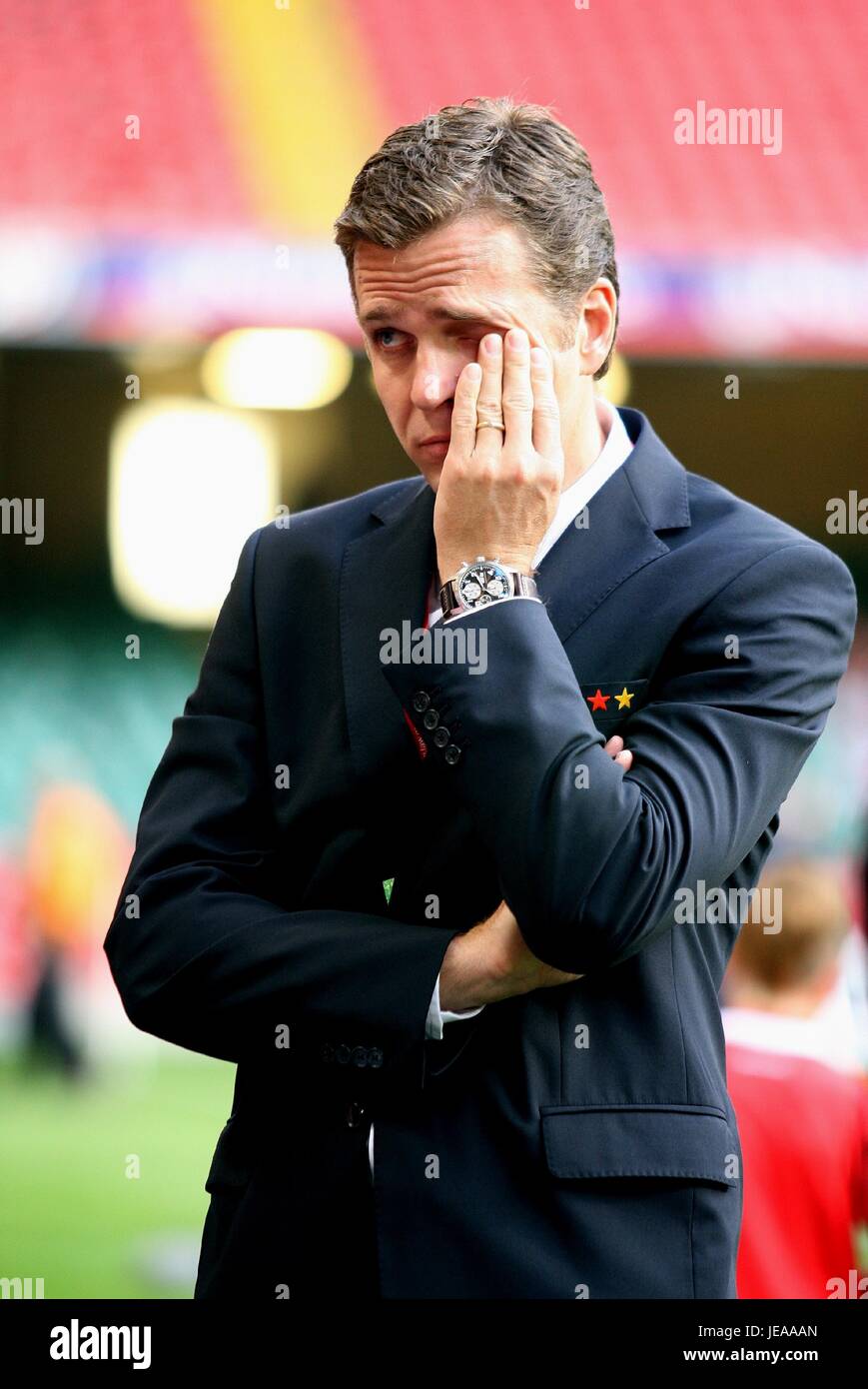 OLIVER BIERHOFF ALLEMAGNE MANAGER DE L'ÉQUIPE DU MILLENNIUM STADIUM CARDIFF WALES 08 Septembre 2007 Banque D'Images