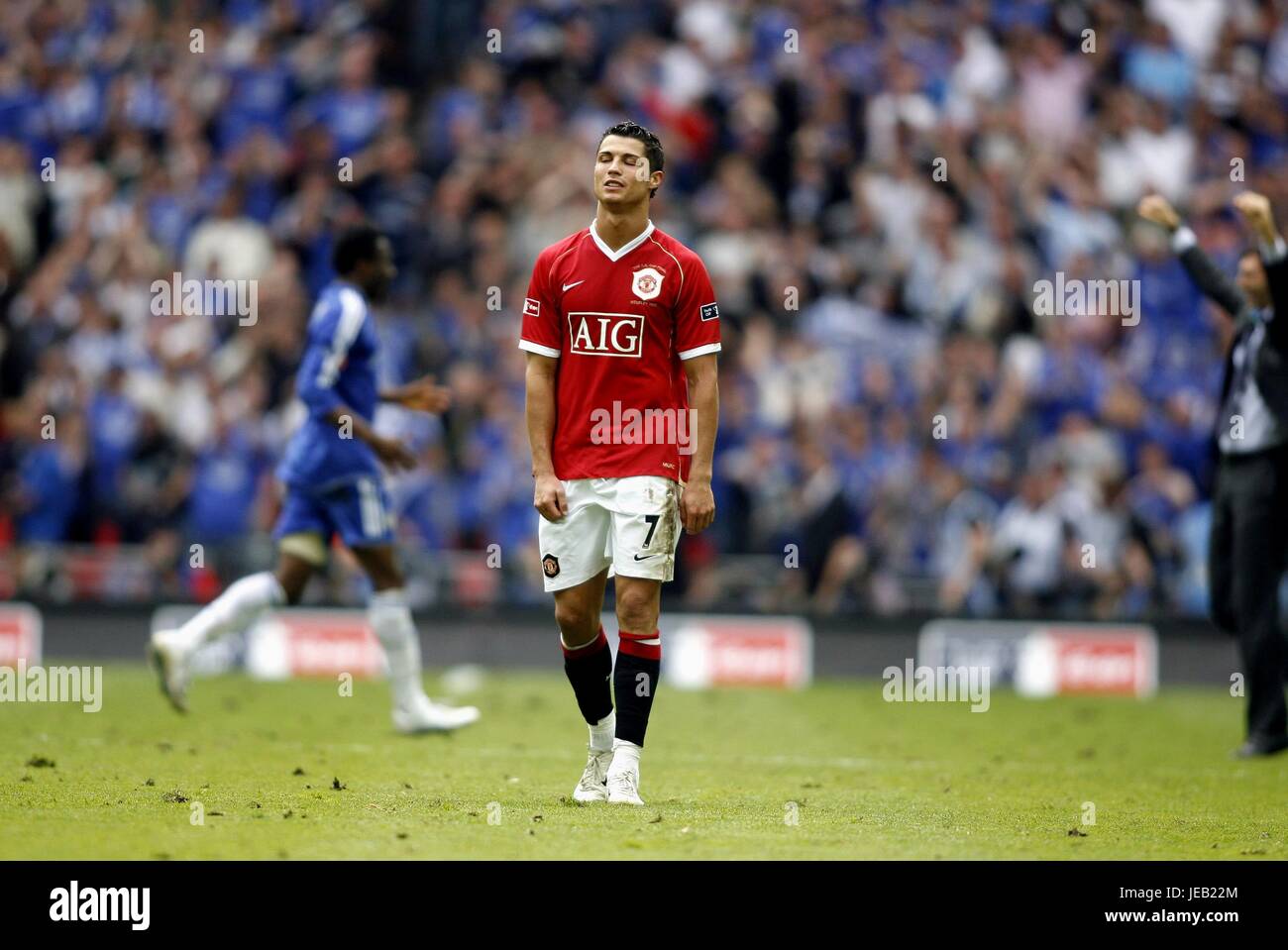 RONALDO sur coup de sifflet final CHELSEA V MANCHESTER UNITED au stade de Wembley Londres Angleterre 19 Mai 2007 Banque D'Images