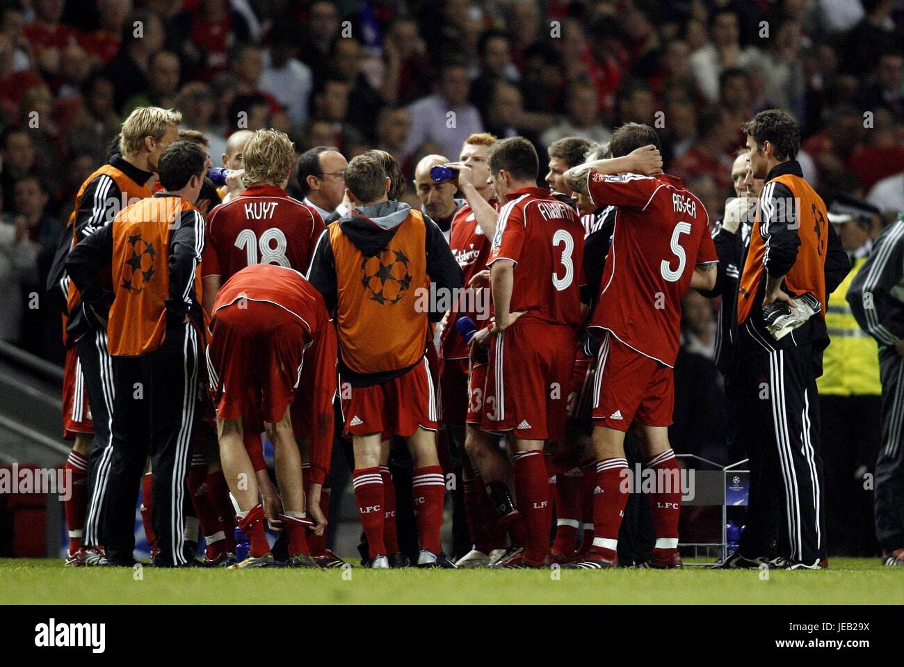 Les joueurs de LIVERPOOL Liverpool V CHELSEA LIVERPOOL ANFIELD ANGLETERRE 01 Mai 2007 Banque D'Images