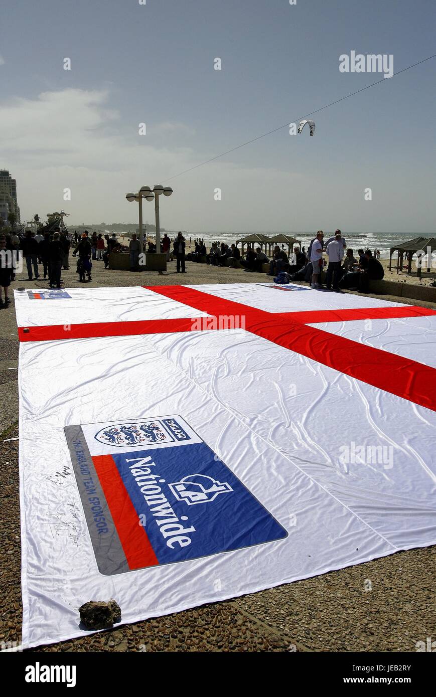 ST.GEORGE'S FLAG À TEL AVIV ISRAËL V ANGLETERRE RAMAT GAN STADIUM TEL AVIV ISRAËL 24 Mars 2007 Banque D'Images