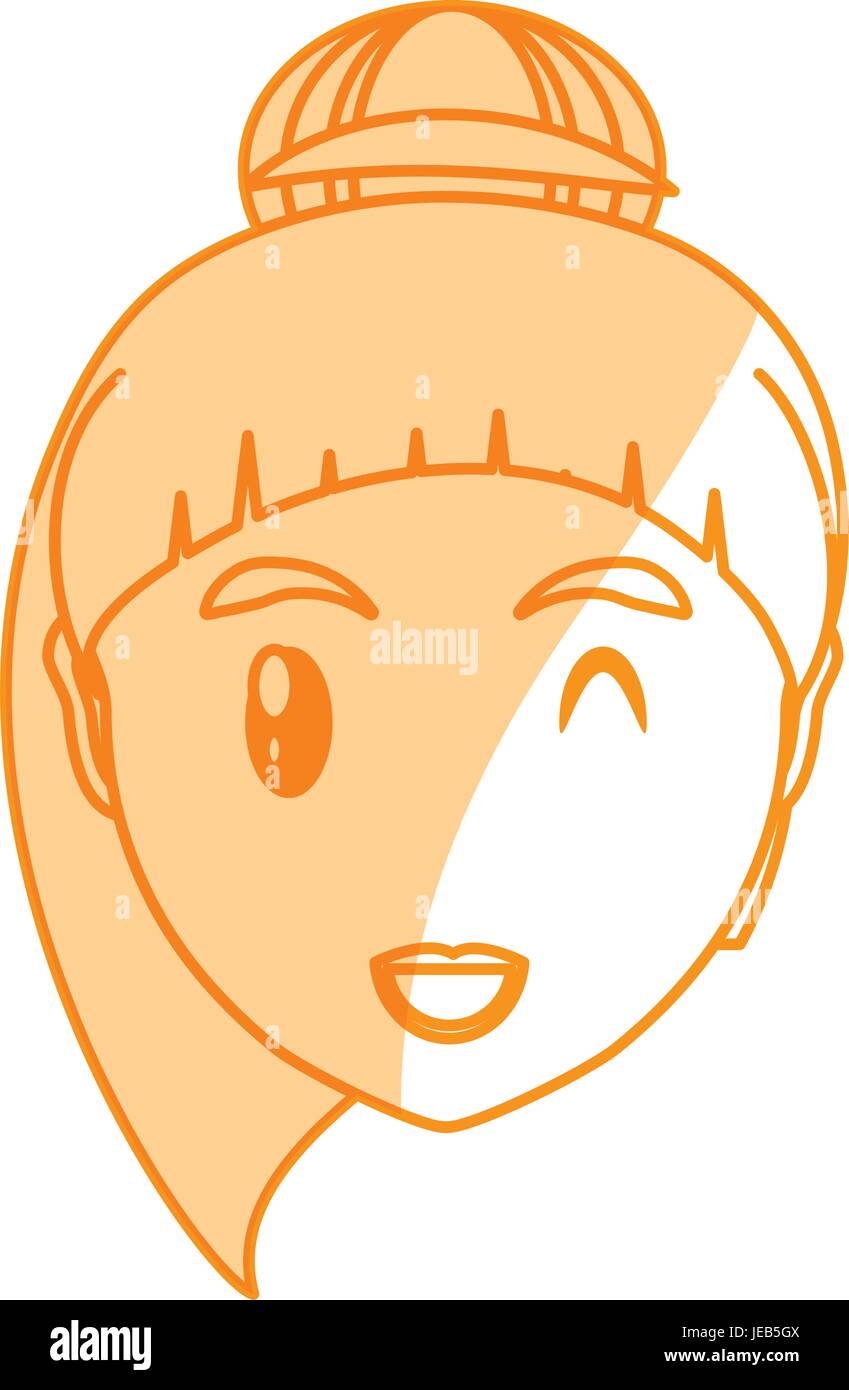 Visage femme cartoon Illustration de Vecteur