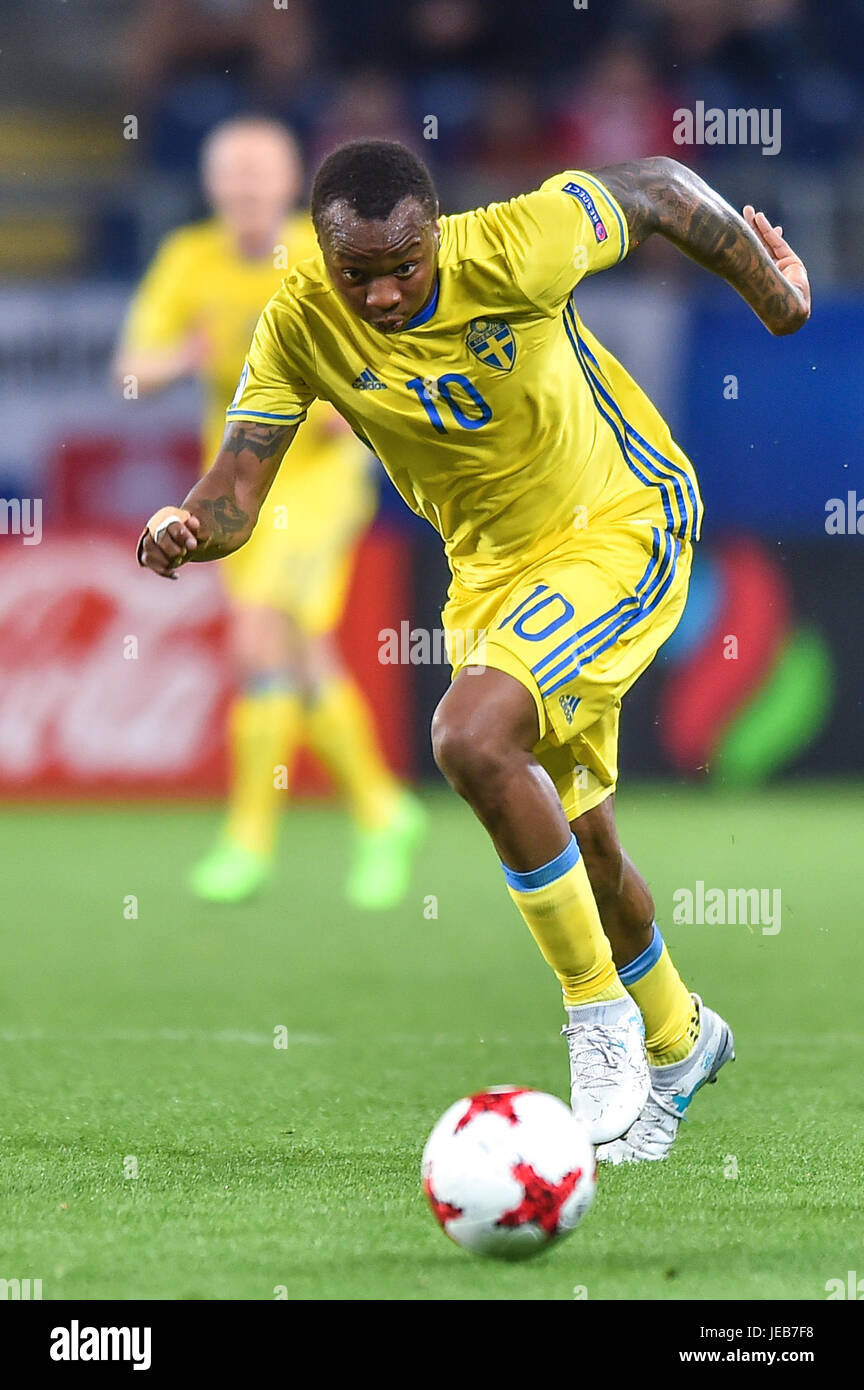 Carlos Strandberg au cours de l'UEFA des moins de 21 match entre la Slovaquie et la Suède à l'Arène Lublin le 22 juin 2017 à Lublin, Pologne. (Photo de MO Media) Banque D'Images