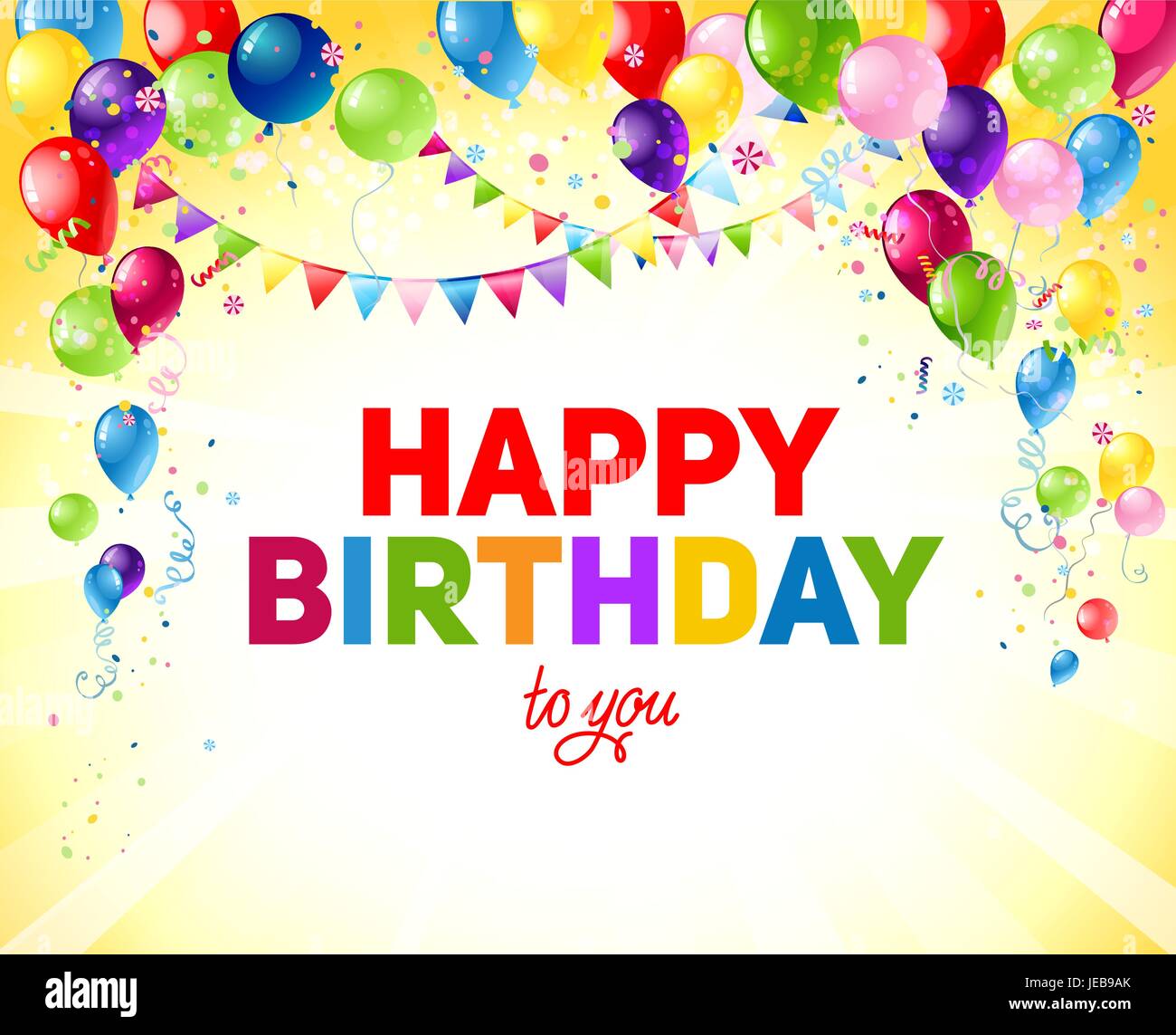 Carte D Anniversaire Jaune Avec Des Ballons Modele De Conception Banniere Ticket Depliant Carte De Visite Affiche Et Ainsi De Suite Joyeux Anniversaire Ballons Et D Arriere Plan Image Vectorielle Stock Alamy