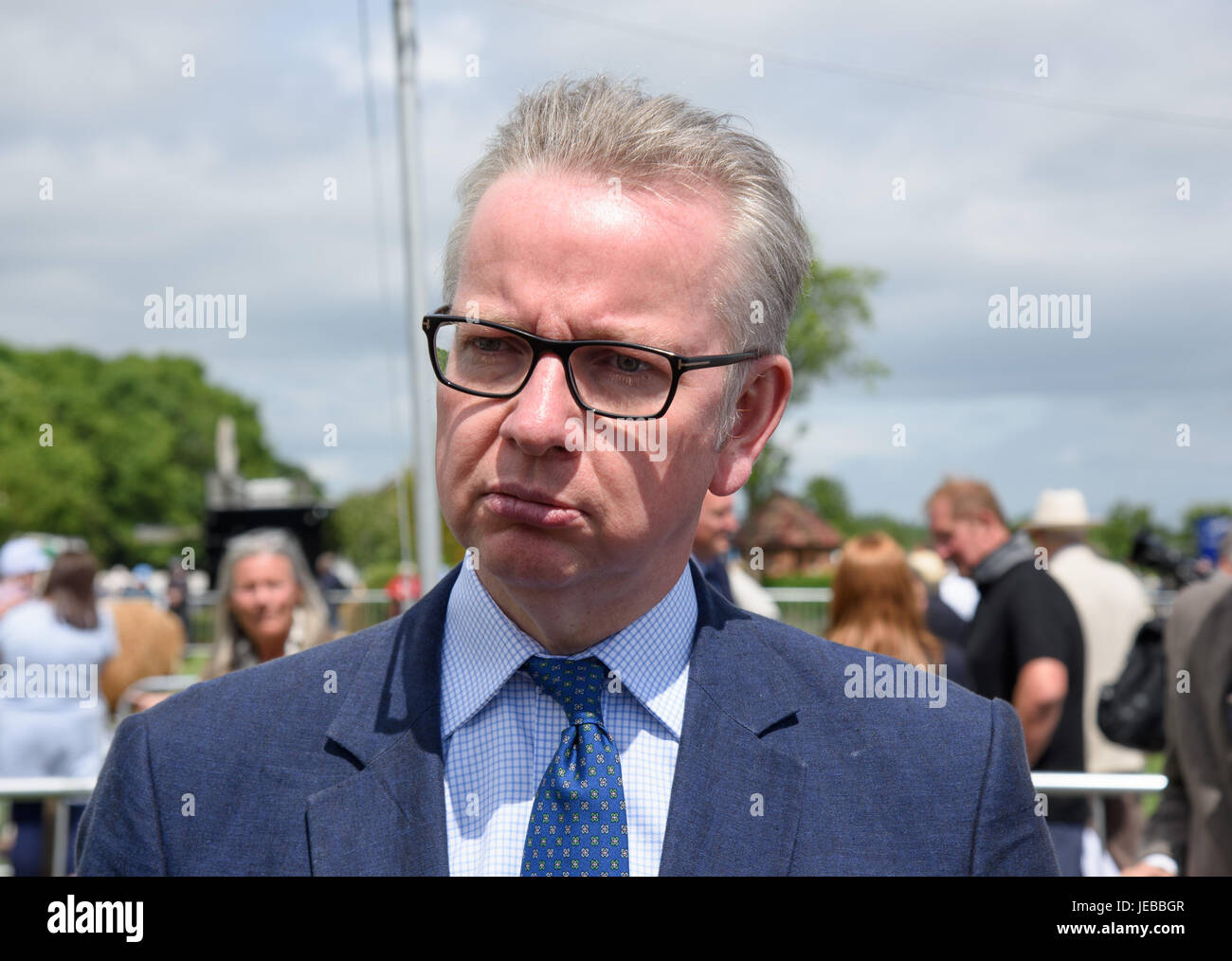 Andrew Michael Gove, un homme politique conservateur britannique, Secrétaire d'État à l'environnement, de l'Alimentation et des Affaires rurales. Au Royal trois comtés, spectacle, Banque D'Images