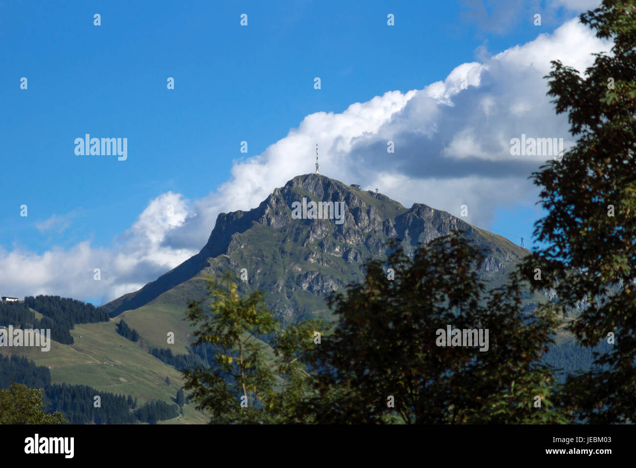 Montagne, Kitzbüheler Horn, vu d'aller, Autriche Banque D'Images