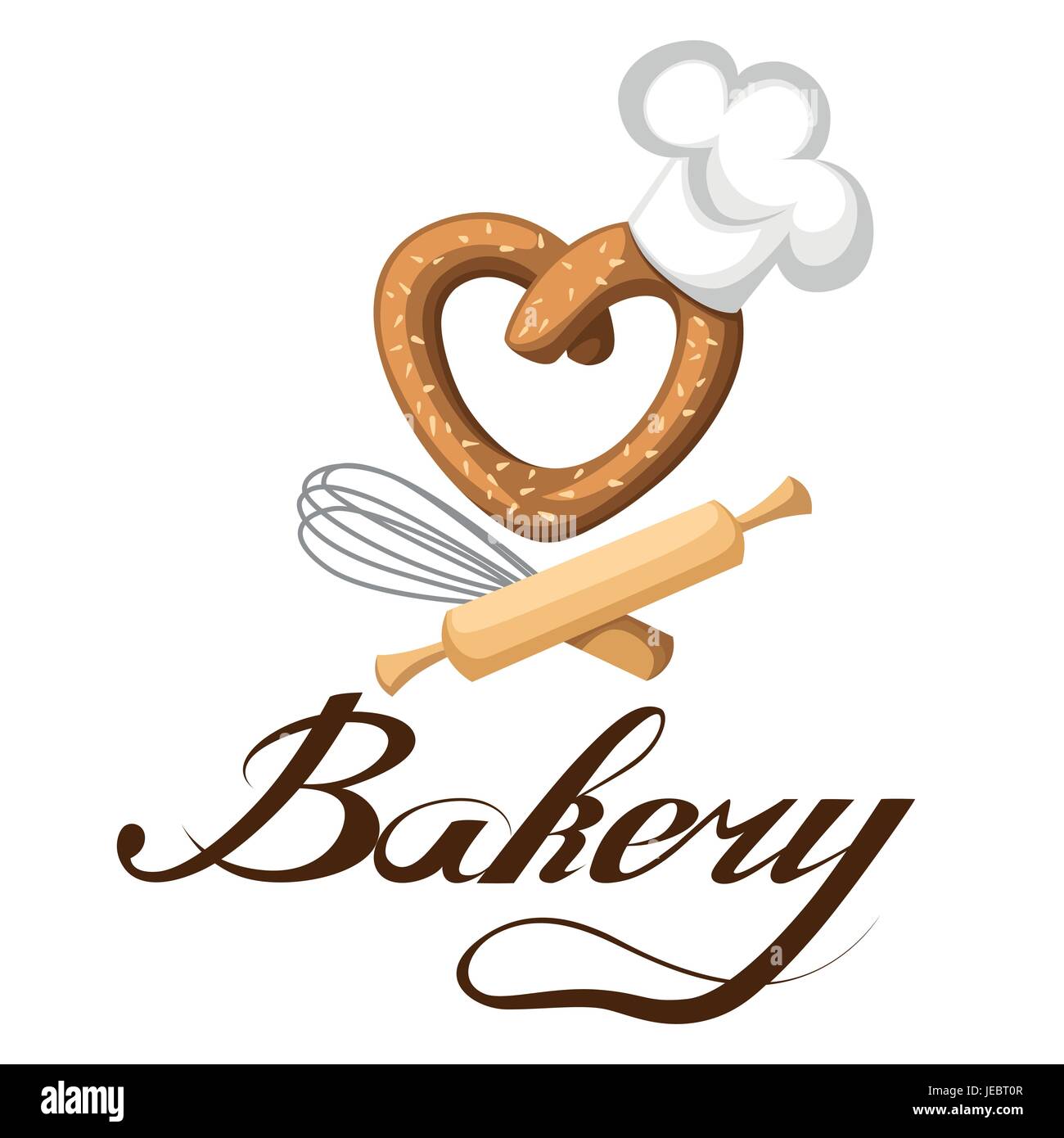 Lettrage calligraphie dessiné à la main. Logo de boulangerie. La page du site Web et mobile app design élément du vecteur. Illustration de Vecteur