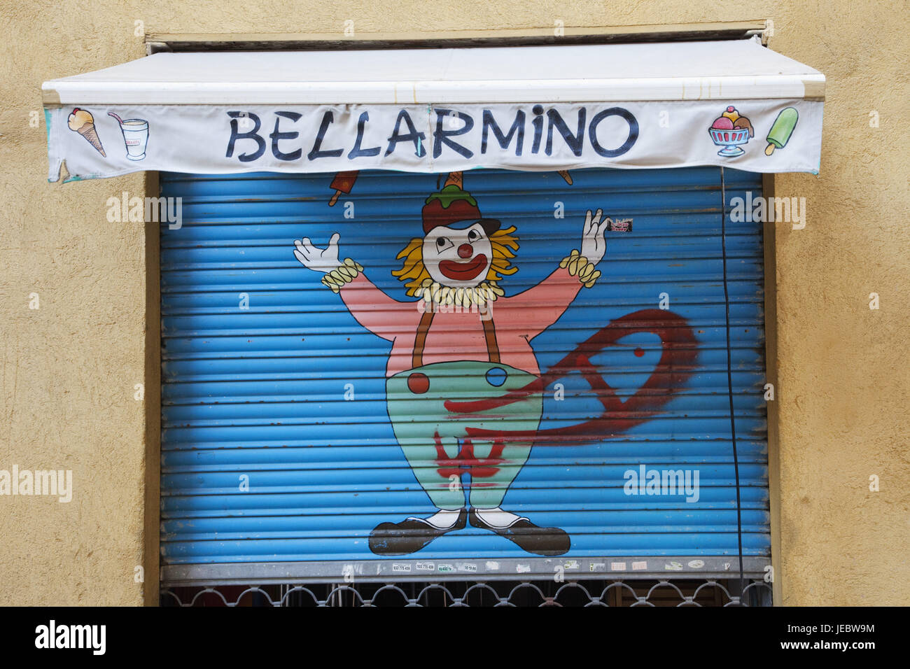 Espagne, Barcelone, gothique quatrième, Barri Gotic, jalousie, bavures, graffiti, Banque D'Images