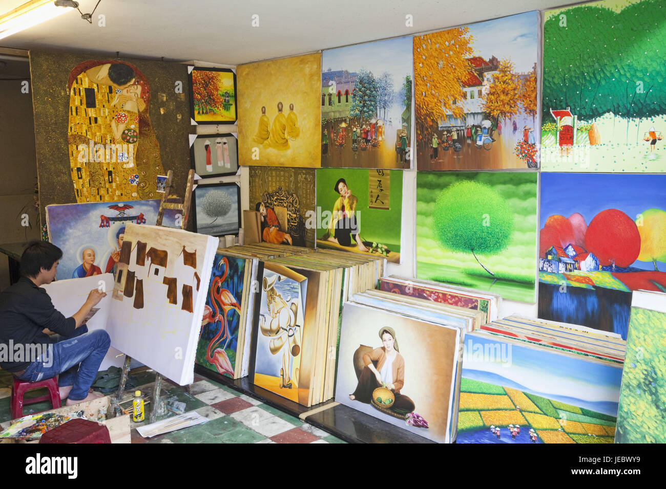 Vietnam, Hanoi, galerie, art, artiste peintre, Banque D'Images