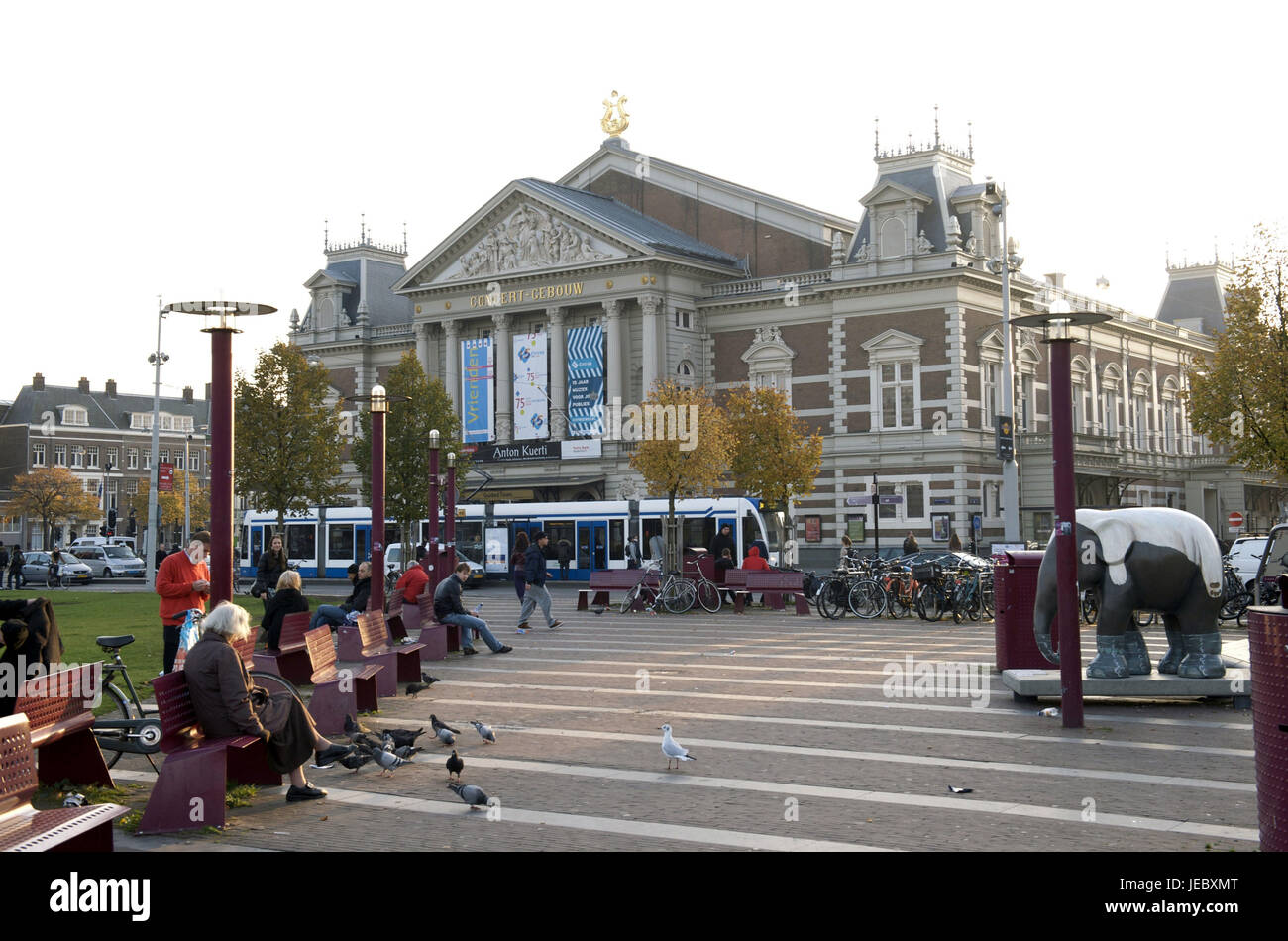 La Hollande, Pays-Bas, Amsterdam, musée de l'espace et musée impérial à l'arrière-plan, Banque D'Images