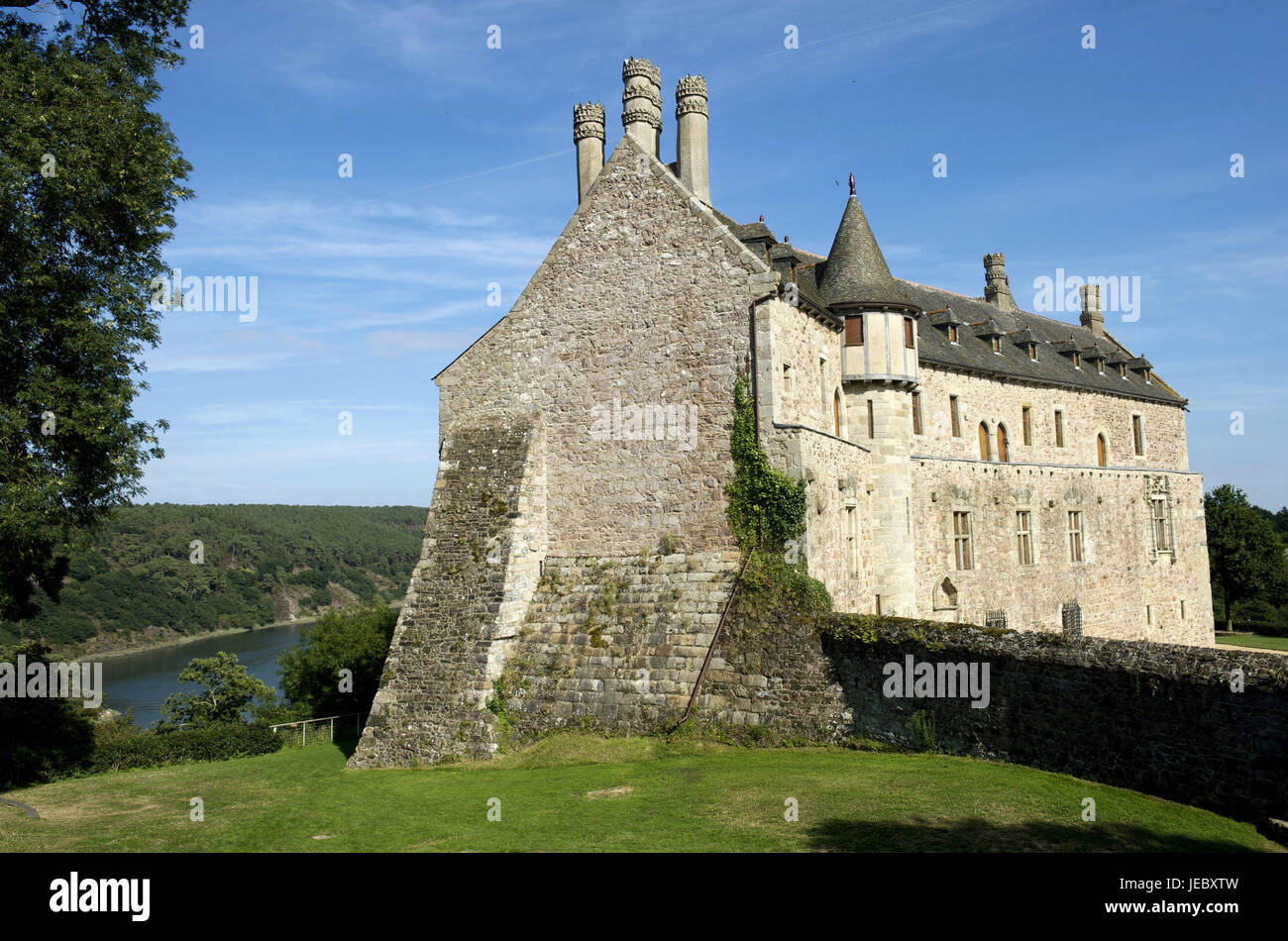 Europe, France, Bretagne, Côte d'Armor, le château de la Roche Jagu, Banque D'Images