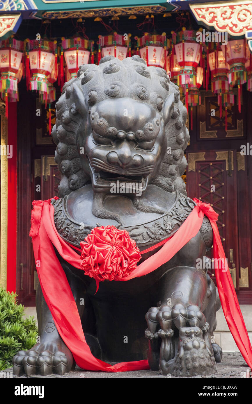 La Chine, Hong Kong, Kowloon, Wong Tai Sin, Wong Tai, Sin-Tempel personnage du lion, Banque D'Images