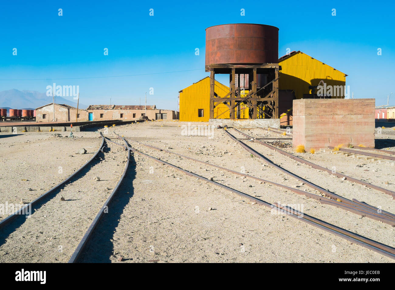 Ollague gare à la frontière entre le Chili et la Bolivie Banque D'Images