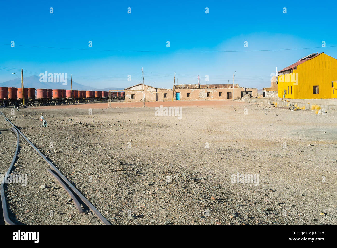 Ollague gare à la frontière entre le Chili et la Bolivie Banque D'Images