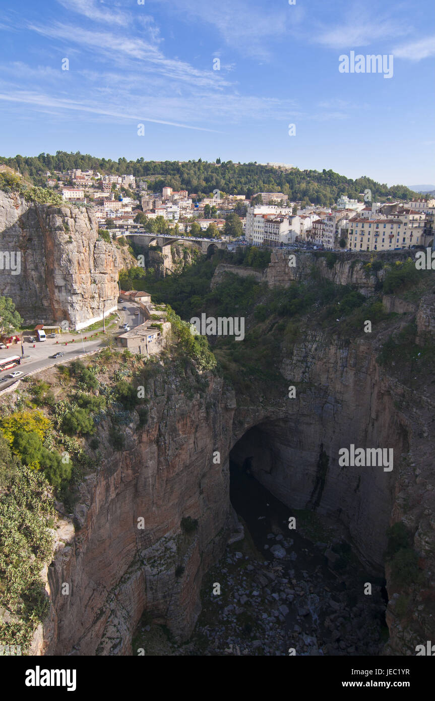 Voir à Constantine, dans l'Est de l'Algérie, l'Afrique, Banque D'Images