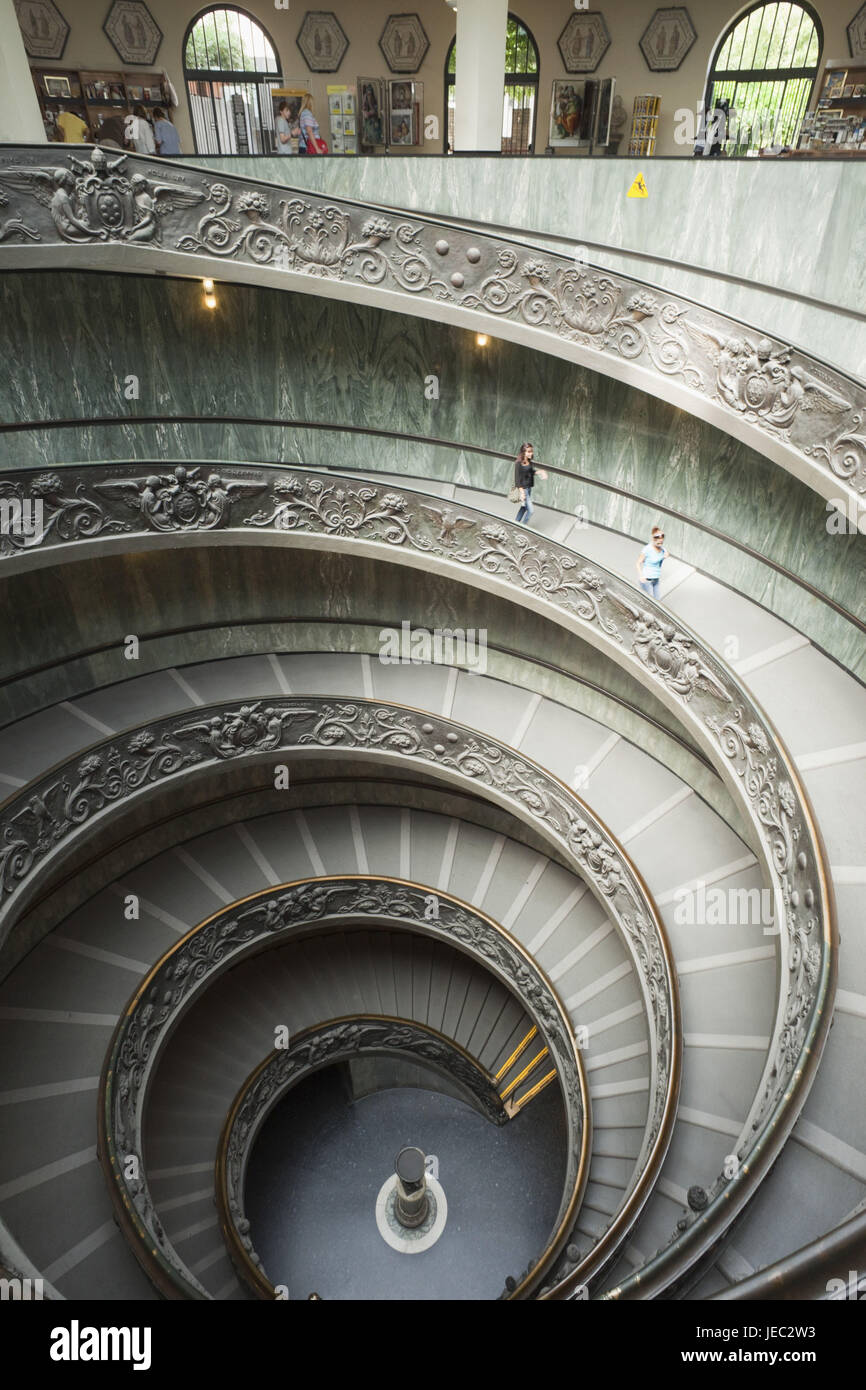 L'Italie, Rome, Vatican, Cité du Vatican, musées large en 1935 de Guiseppe Momo esquissé escalier spirale, Banque D'Images