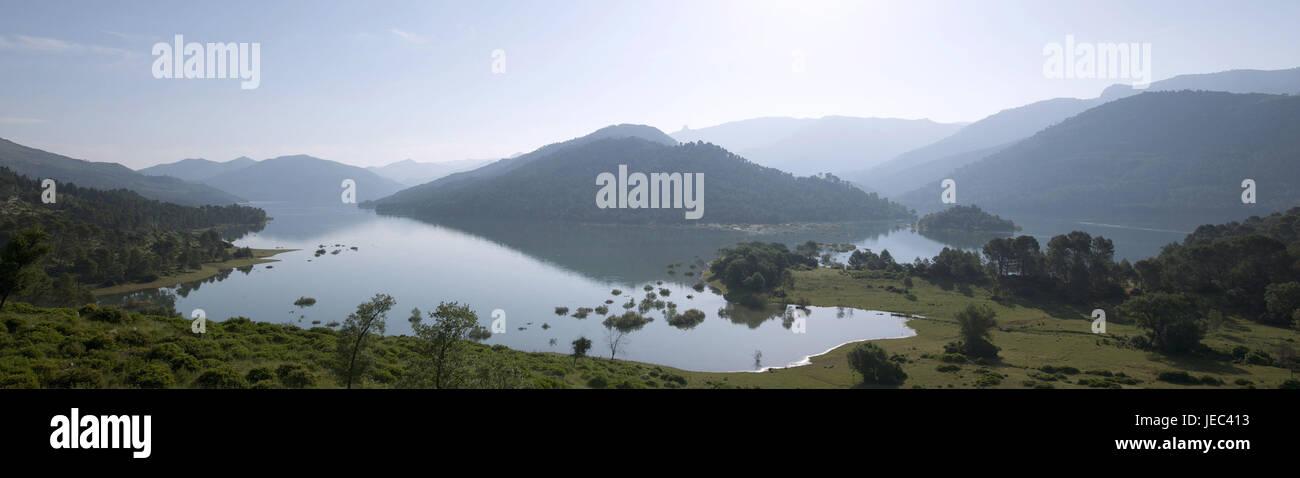 Espagne, Andalousie, Sierra de Cazorla, Tranco de Beas, réservoir, photo panoramique, Banque D'Images