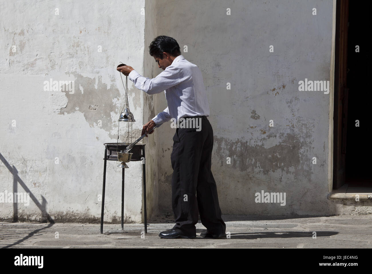 Guatemala, Antigua Guatemala, l'homme, le modèle ne libération, Banque D'Images