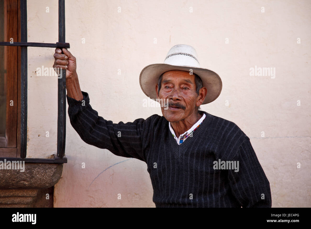 Guatemala, Antigua Guatemala, l'homme, le modèle ne libération, Banque D'Images
