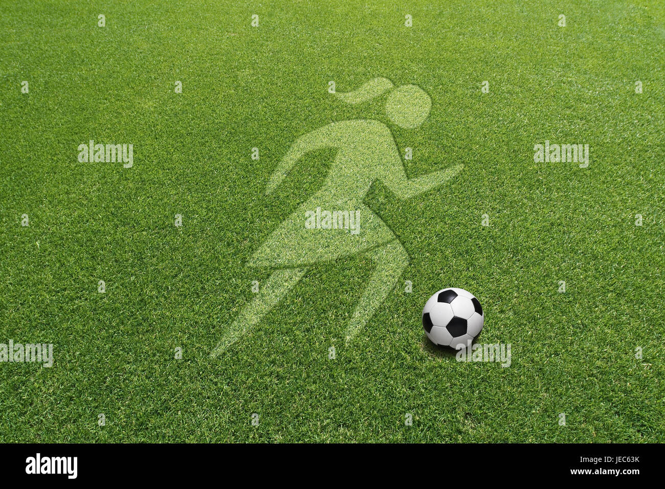 Les gazons, l'icône, l'icône féminine de football, Banque D'Images