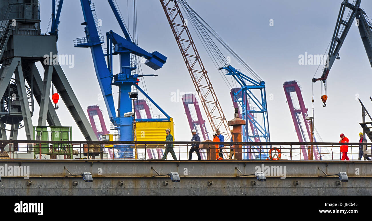 Allemagne, Hambourg, port, chantier naval, Blohm et Voss, Banque D'Images