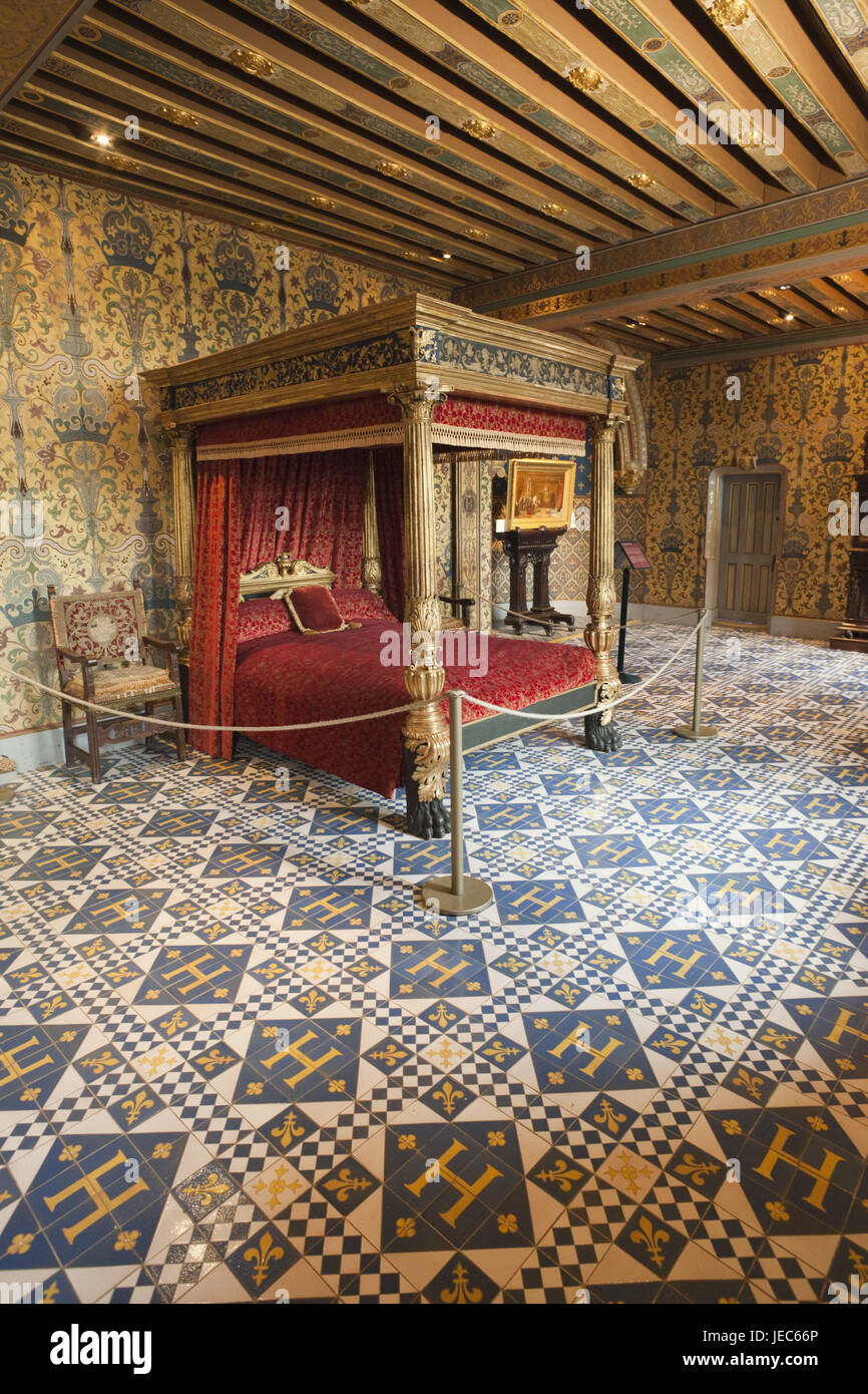 France, vallée de la Loire, le château de Blois, de l'intérieur tourné, chambre de Heinrich III, Banque D'Images
