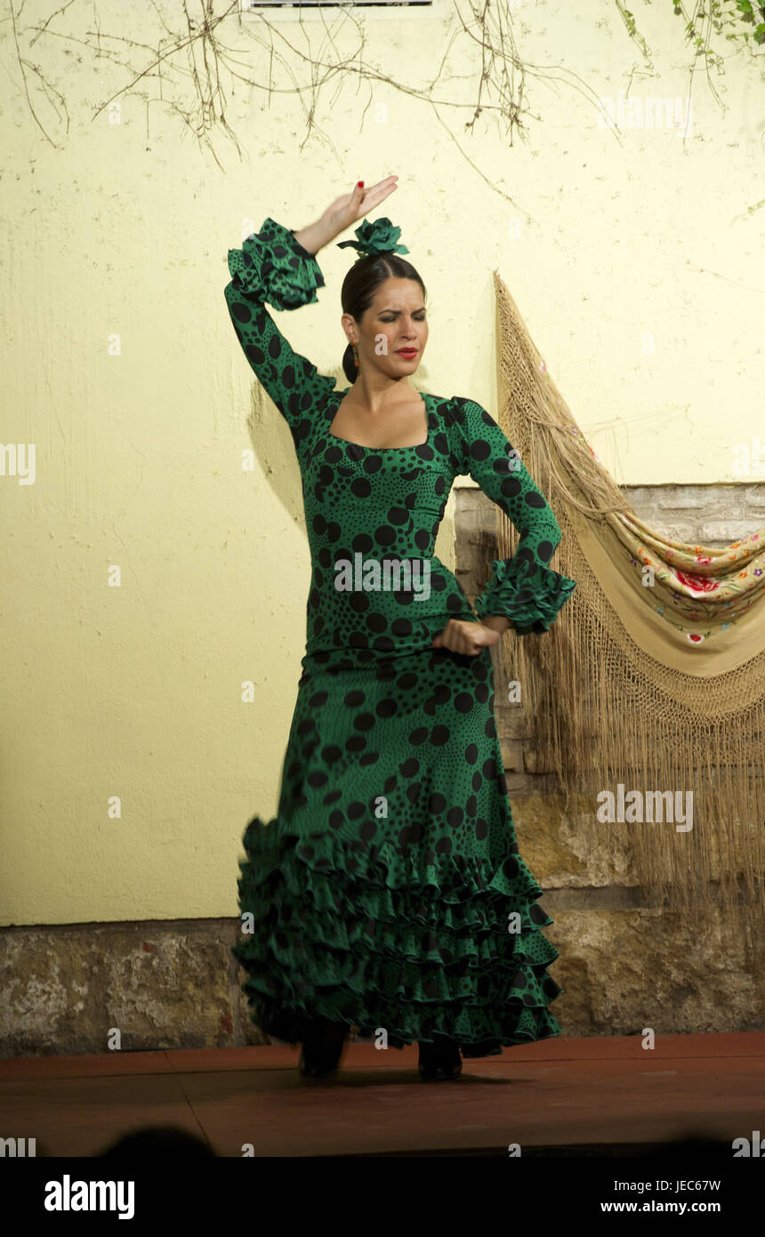 L'Espagne, l'Andalousie, le flamenco, danseuse dans le Tablao Cardenal, Banque D'Images