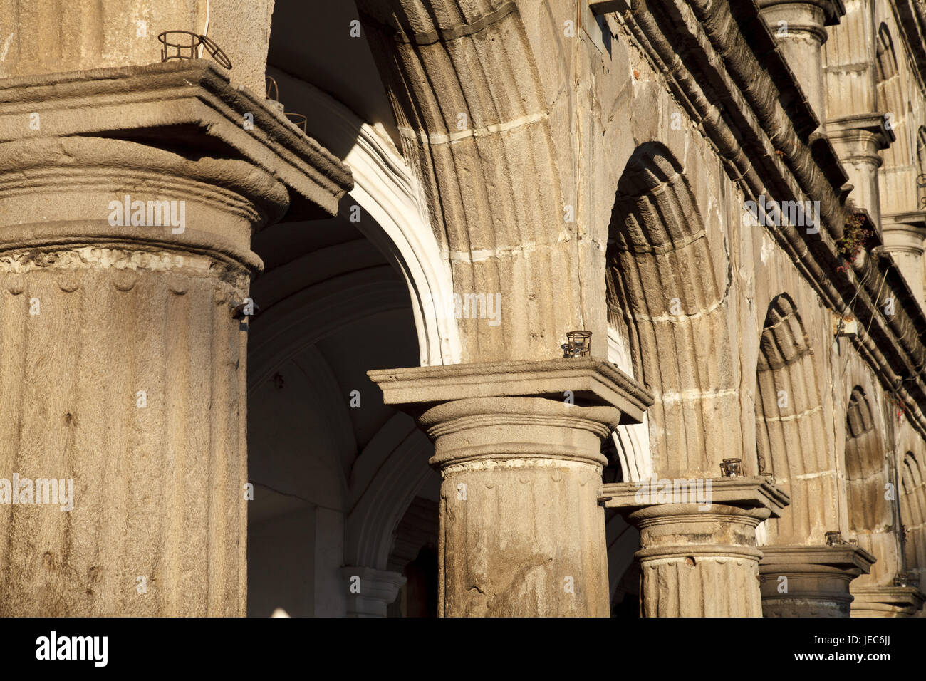 Guatemala, Antigua Guatemala, Palacio de off Capitanes Generales, piliers, Banque D'Images