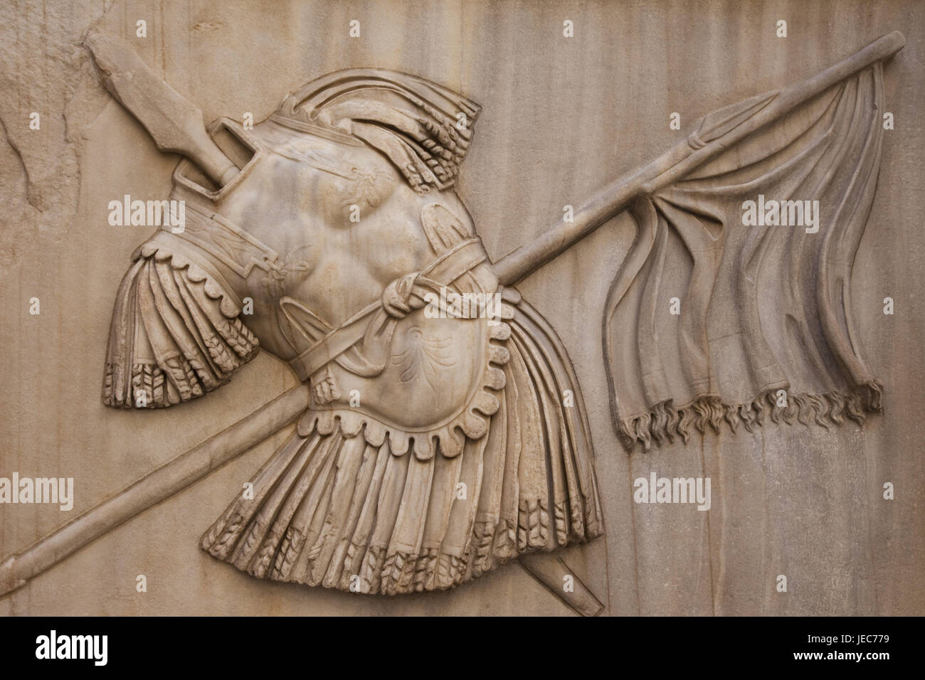 L'Italie, Rome, Kapitolinische musées, relief sur le sarcophage d'un guerrier romain, Banque D'Images