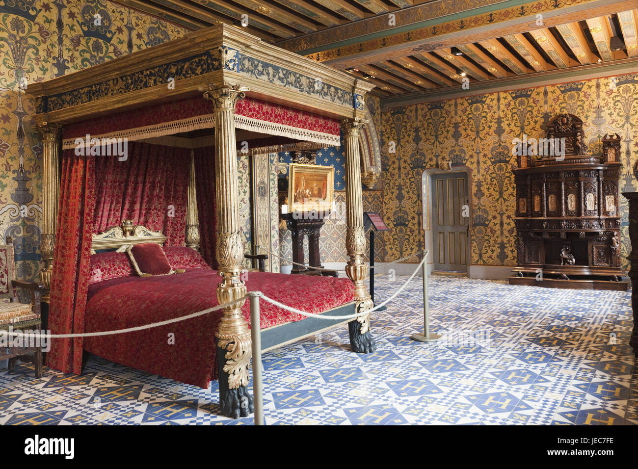 France, vallée de la Loire, le château de Blois, de l'intérieur tourné, chambre de Heinrich III, Banque D'Images